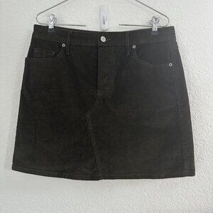 90s Y2K Old Navy Skirt Womens 6 Brown Corduroy High-Rise Mini Forest Floor‎